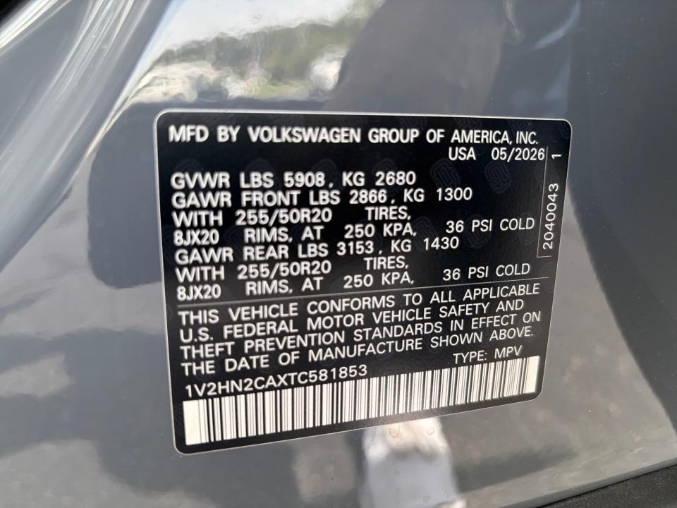 2026 Volkswagen Atlas 2.0T SE w/Technology