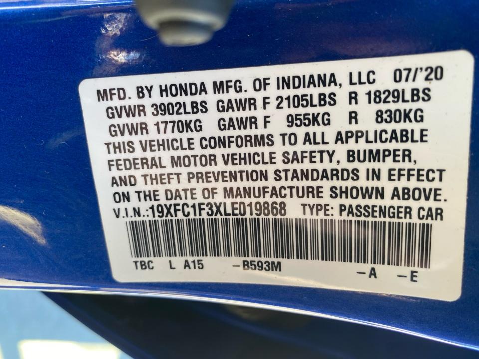 2020 Honda Civic Sedan EX