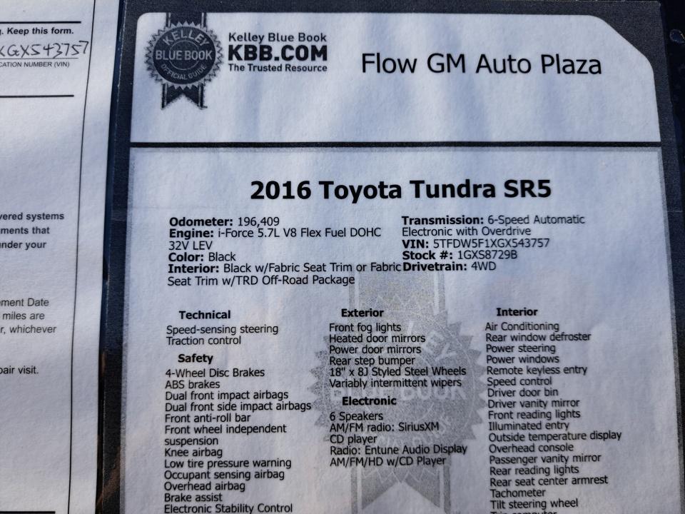 2016 Toyota Tundra SR5