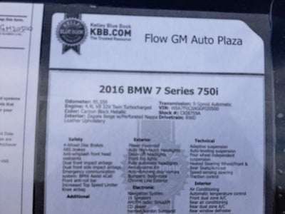 2016 BMW 7 Series 750i