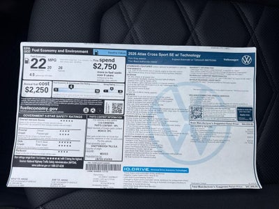 2026 Volkswagen Atlas Cross Sport 2.0T SE w/Technology