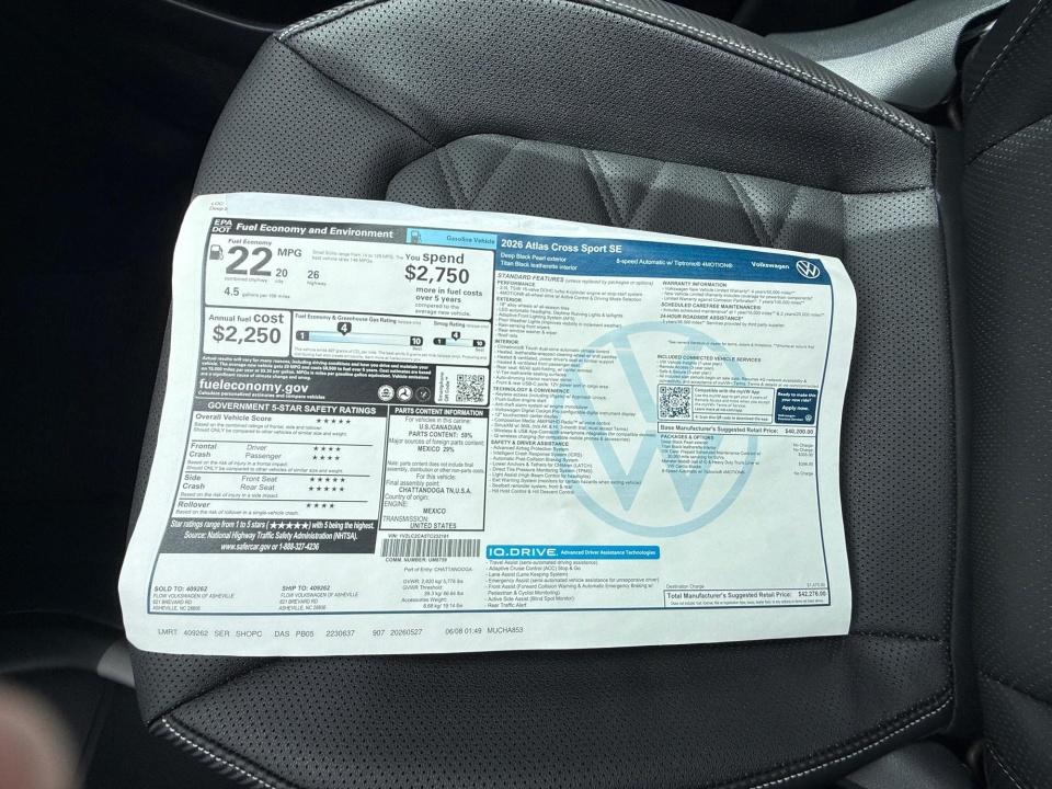 2026 Volkswagen Atlas Cross Sport 2.0T SE