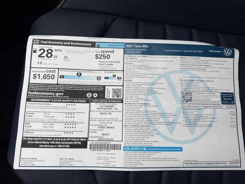 2027 Volkswagen Taos SEL