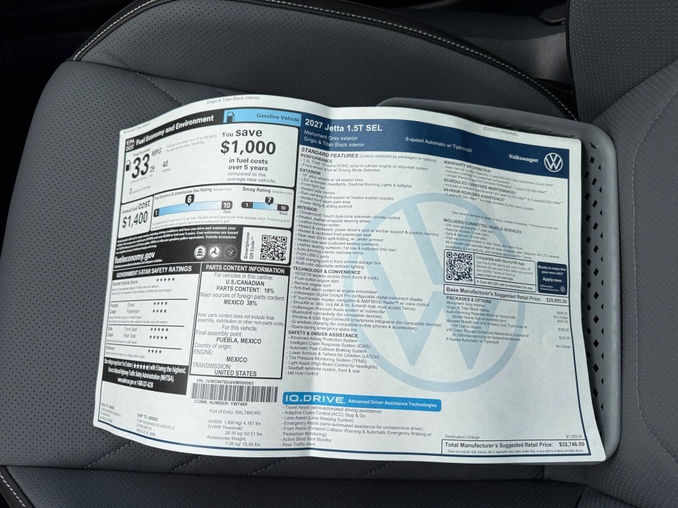 2027 Volkswagen Jetta SEL