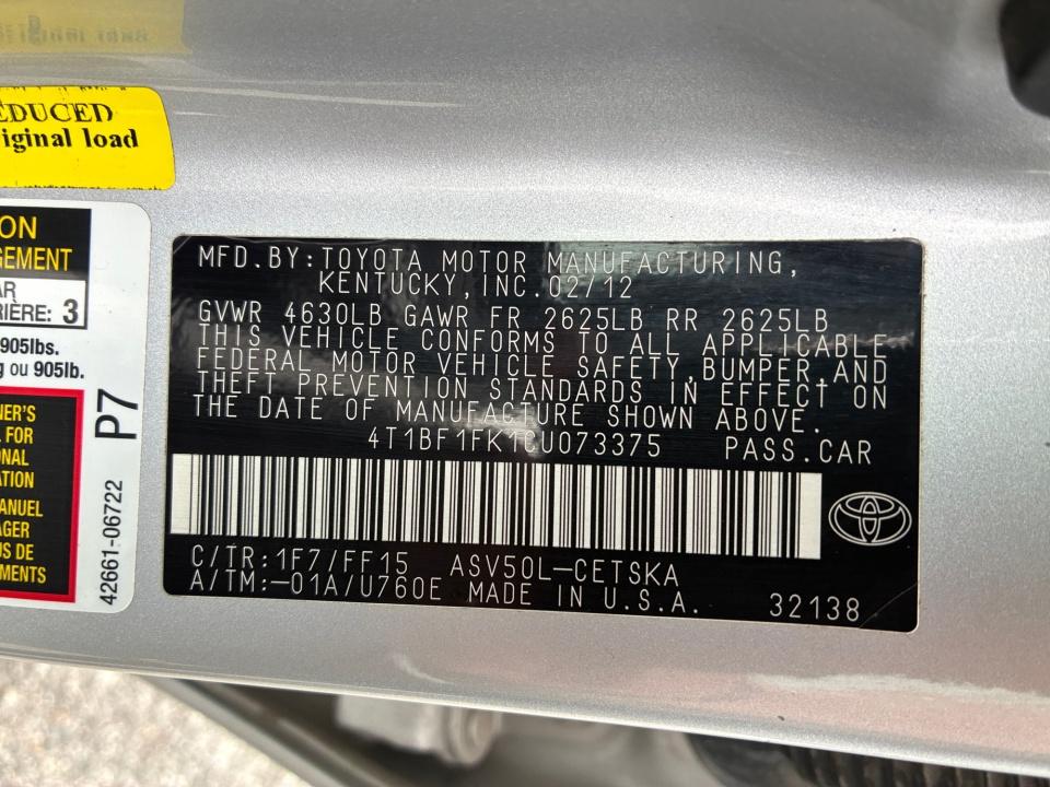 2012 Toyota Camry SE