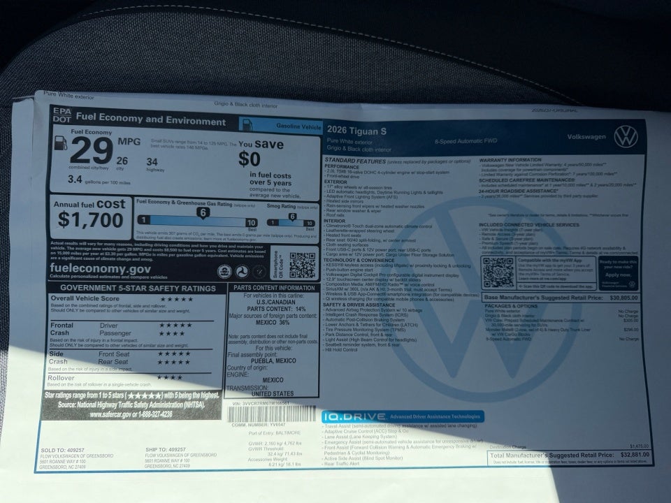 2026 Volkswagen Tiguan S