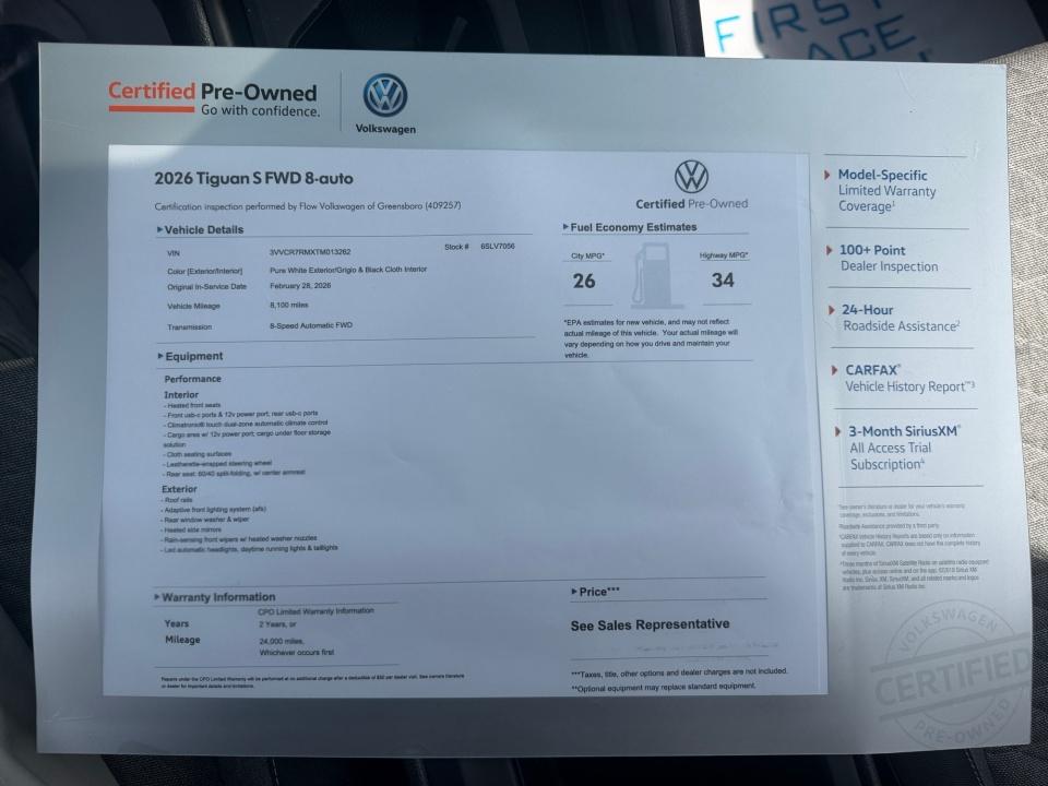 2026 Volkswagen Tiguan S