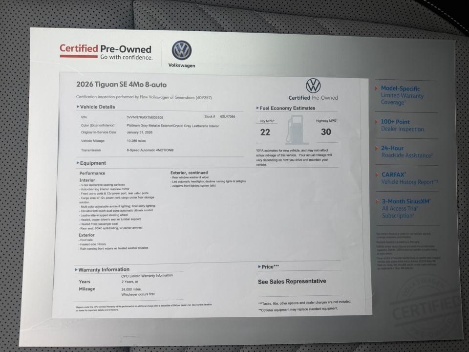 2026 Volkswagen Tiguan SE