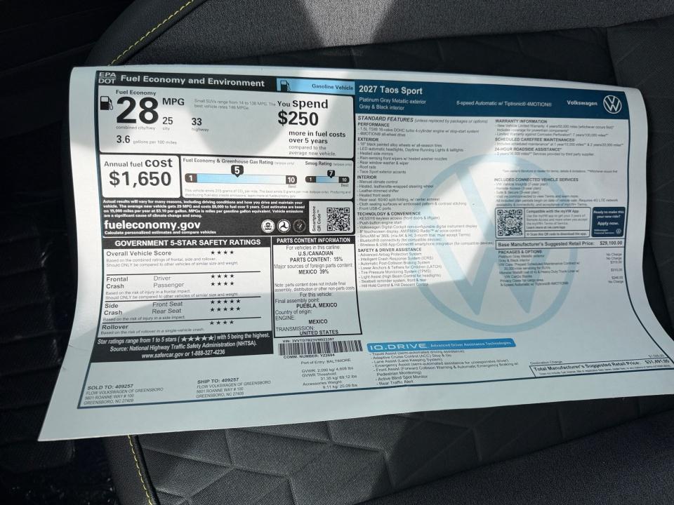 2027 Volkswagen Taos Sport