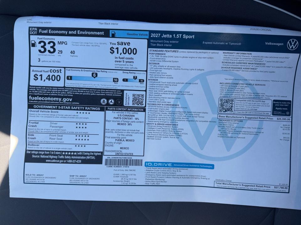2027 Volkswagen Jetta Sport