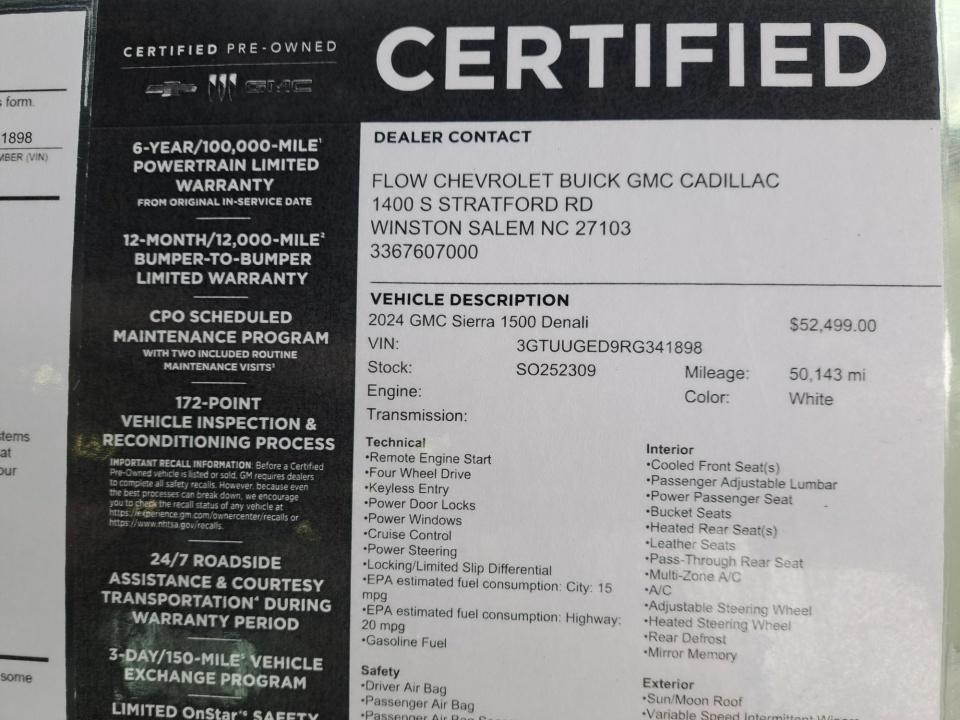 2024 GMC Sierra 1500 4WD Crew Cab Short Box Denali